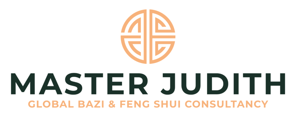 Logo for "Master Judith Global Bazi & Feng Shui Consultancy" with a stylized circular symbol above the text.